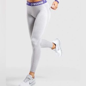 GYM SHARK Flex leggings - Light Grey Marl/Indigo